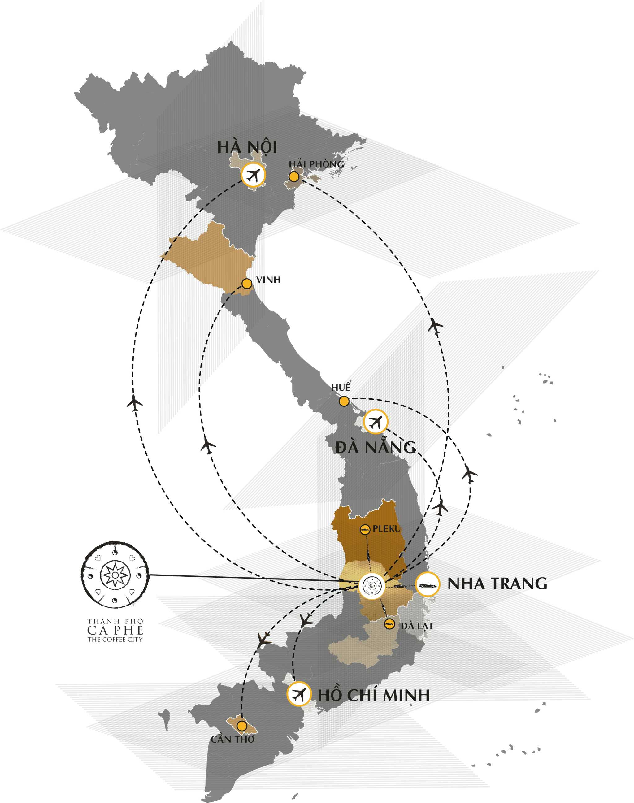 Bản đồ Việt Nam - Vị trí Buôn Ma Thuột và các tuyến kết nối