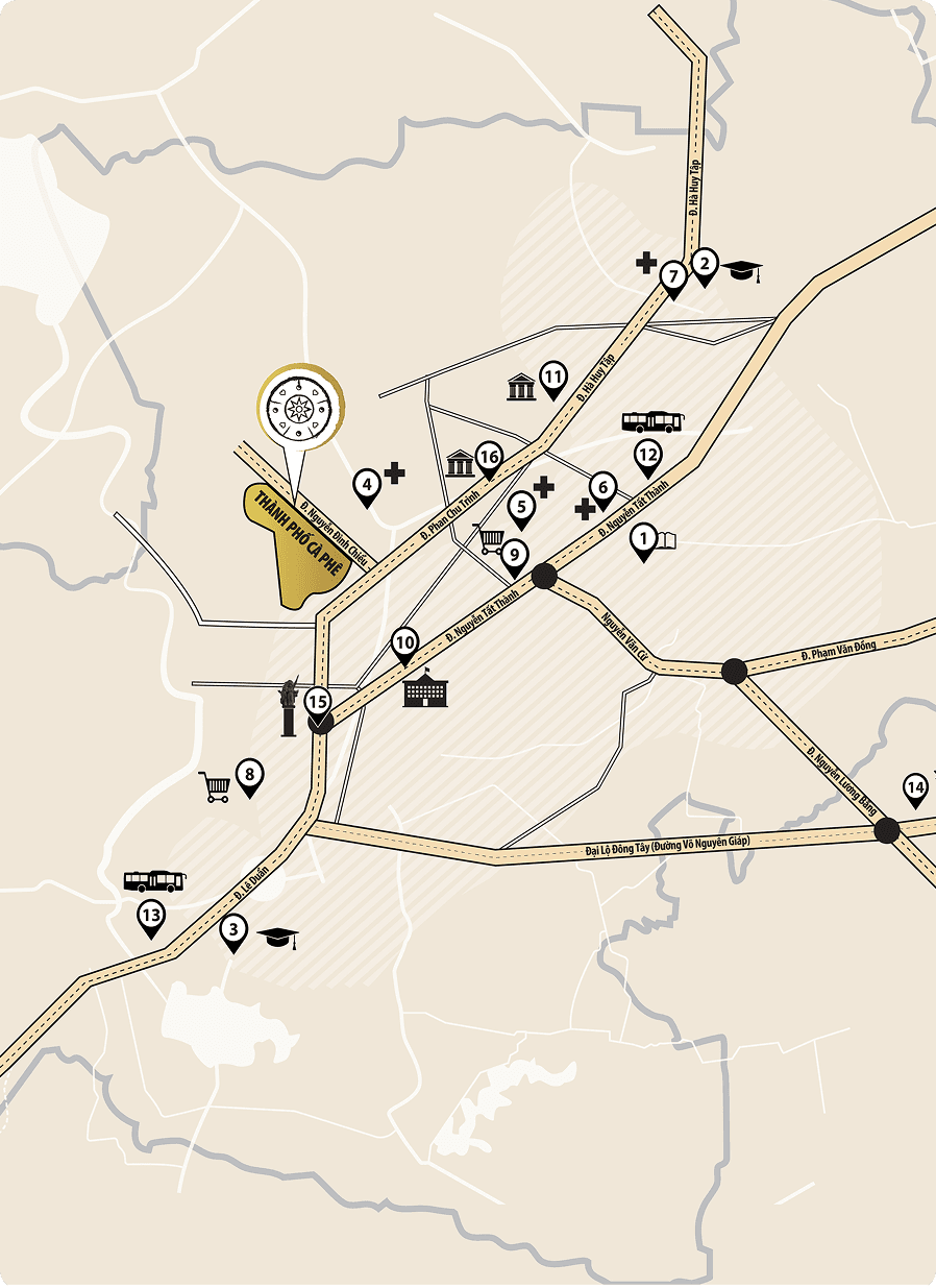 Bản đồ vị trí dự án Thành phố Cà phê